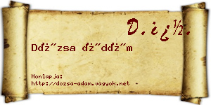 Dózsa Ádám névjegykártya